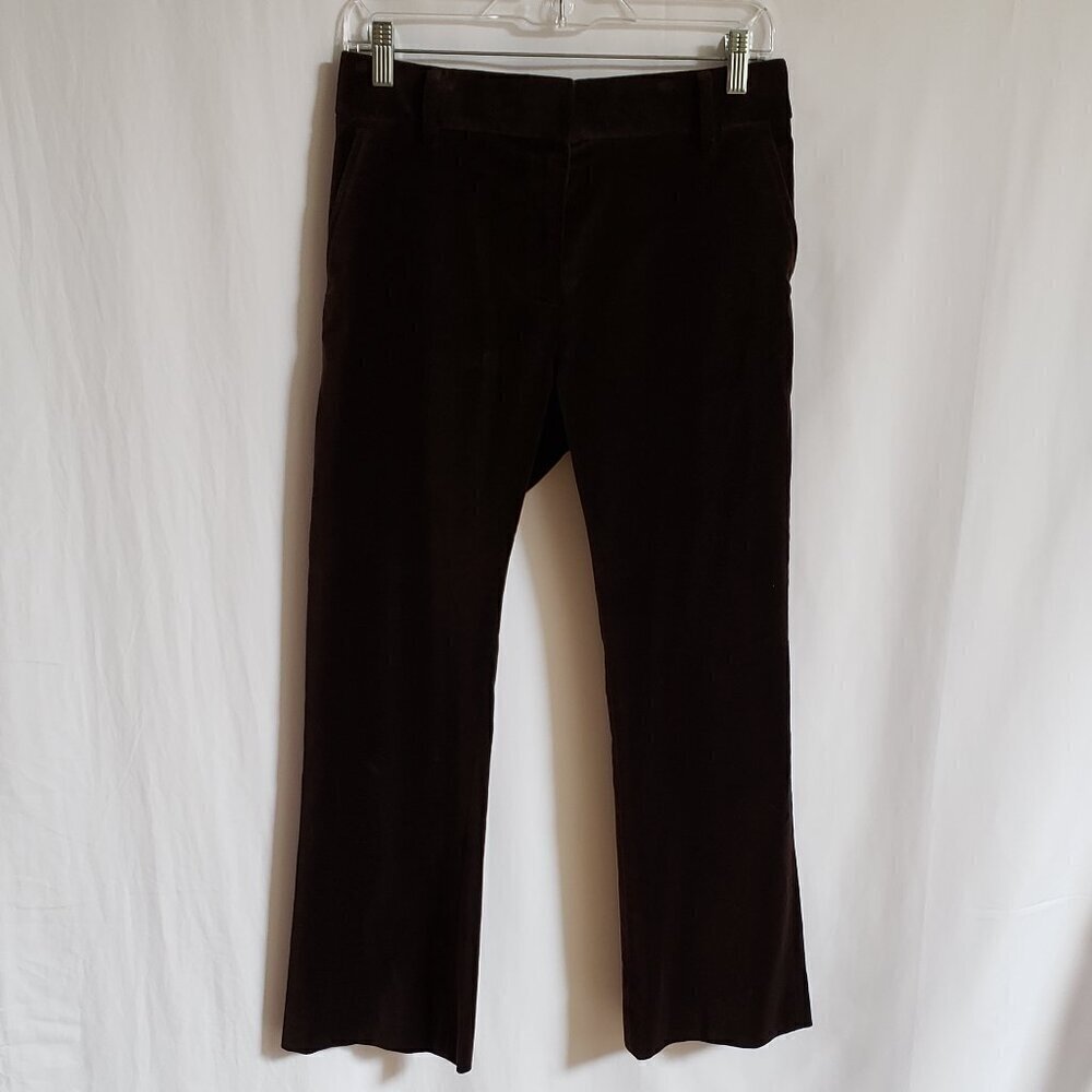Frame Le Crop Mini Boot - Brown 90% Cotton Velvet Texture Pants.  Size 2